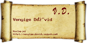 Venyige Dávid névjegykártya